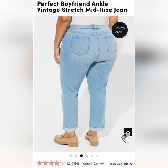 Torrid Perfect Boyfriend Ankle l Stretch Mid-Rise Jean Size 14 or 24 NWT - Picture 4 of 13